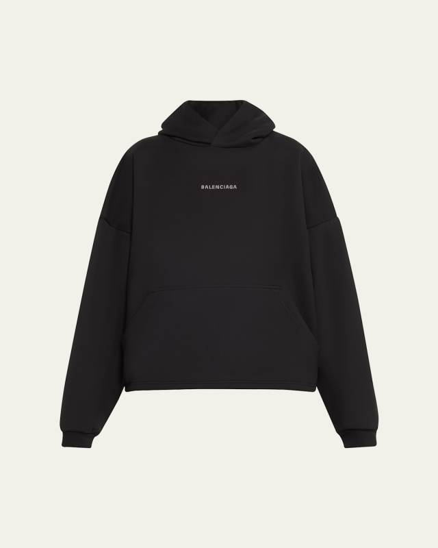 Logo Embellished Cropped Hoodie